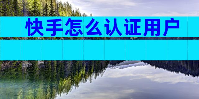 快手怎么认证用户