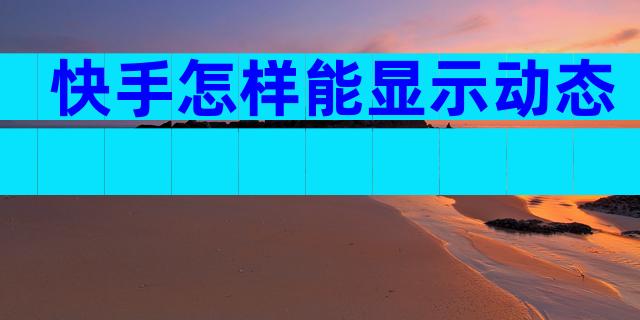 快手怎样能显示动态