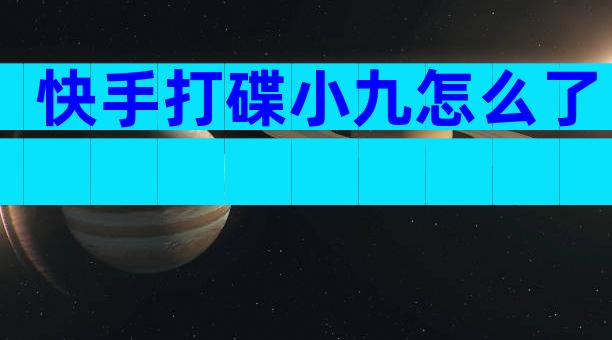 快手打碟小九怎么了