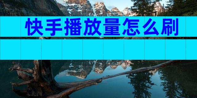 快手播放量怎么刷