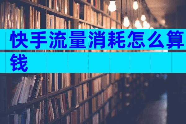 快手流量消耗怎么算钱