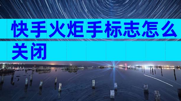 快手火炬手标志怎么关闭
