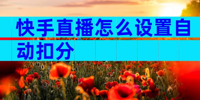 快手直播怎么设置自动扣分