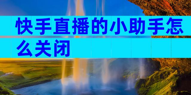 快手直播的小助手怎么关闭