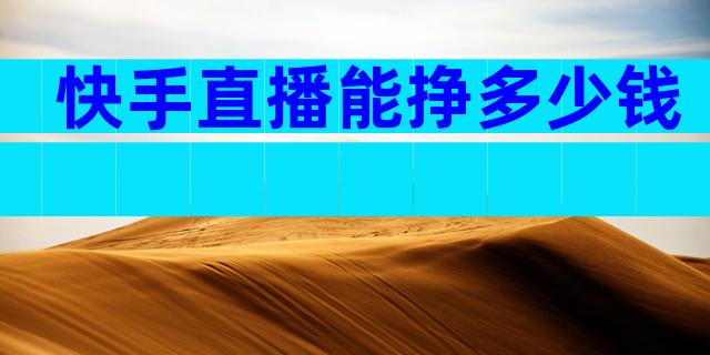 快手直播能挣多少钱
