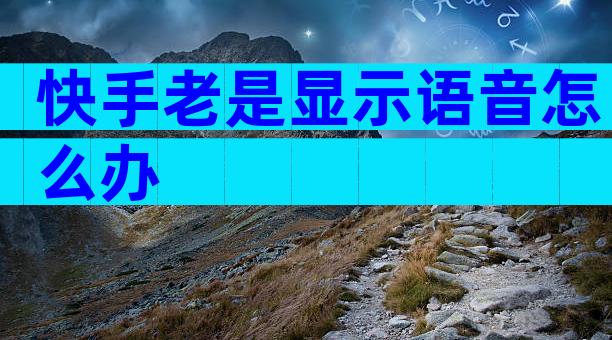 快手老是显示语音怎么办