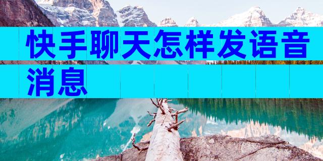 快手聊天怎样发语音消息