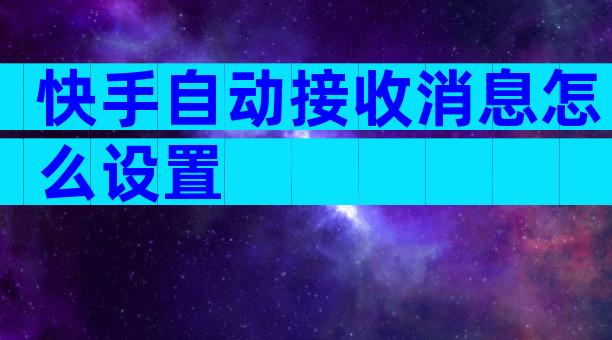 快手自动接收消息怎么设置