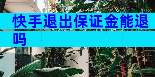 快手退出保证金能退吗