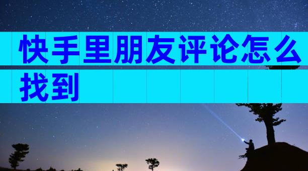 快手里朋友评论怎么找到