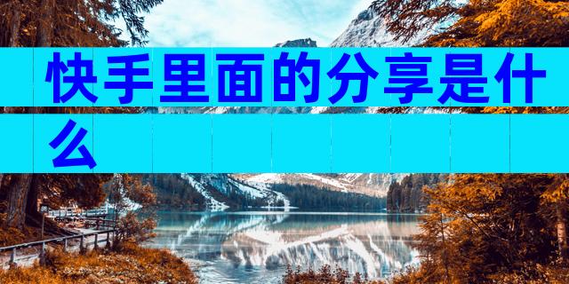 快手里面的分享是什么