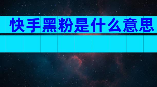 快手黑粉是什么意思