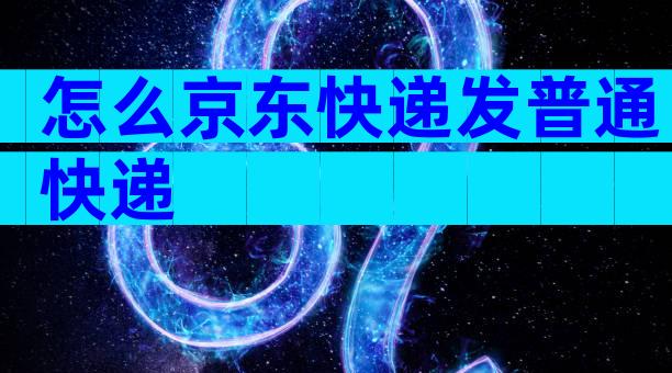 怎么京东快递发普通快递