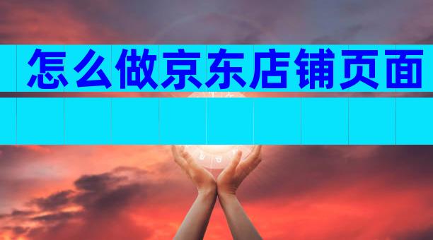 怎么做京东店铺页面