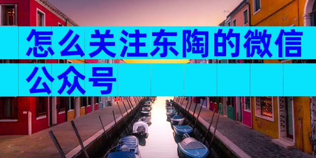 怎么关注东陶的微信公众号