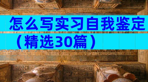 怎么写实习自我鉴定（精选30篇）