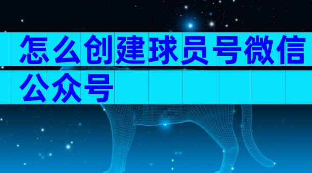 怎么创建球员号微信公众号