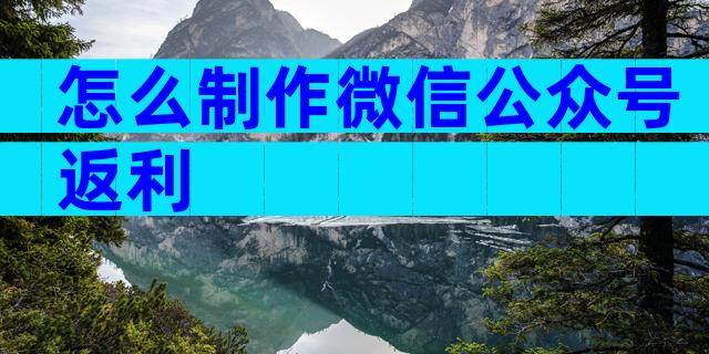 怎么制作微信公众号返利