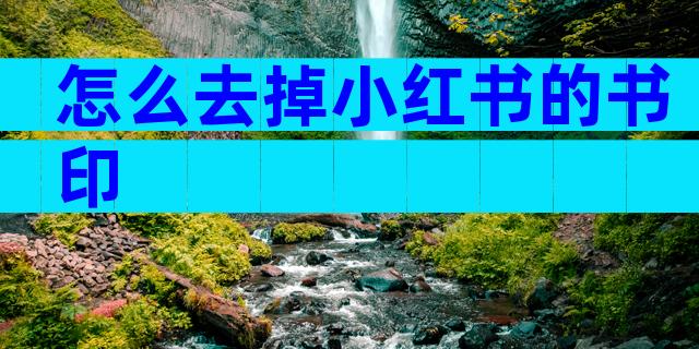 怎么去掉小红书的书印
