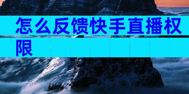 怎么反馈快手直播权限
