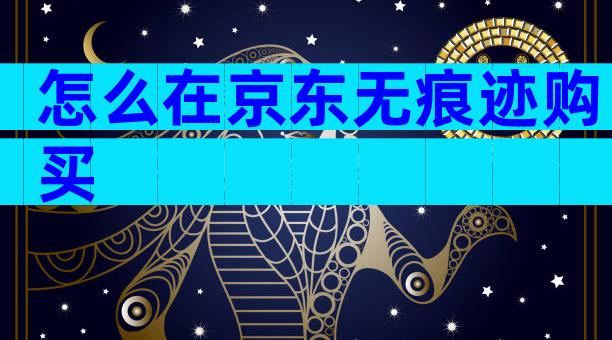 怎么在京东无痕迹购买