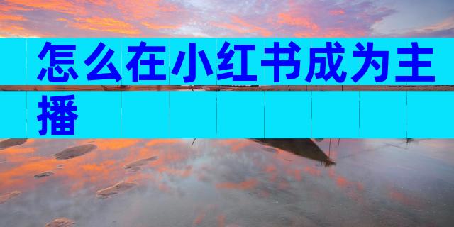 怎么在小红书成为主播