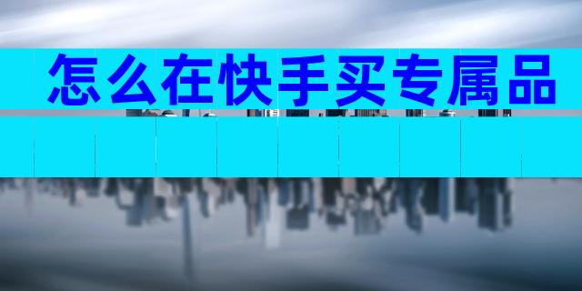 怎么在快手买专属品