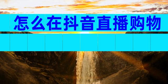 怎么在抖音直播购物