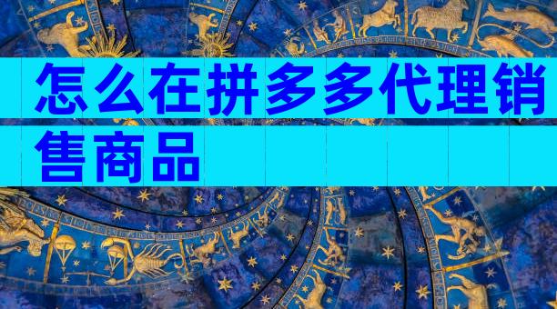 怎么在拼多多代理销售商品