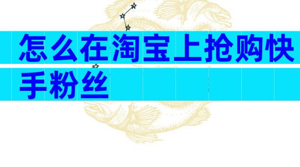 怎么在淘宝上抢购快手粉丝