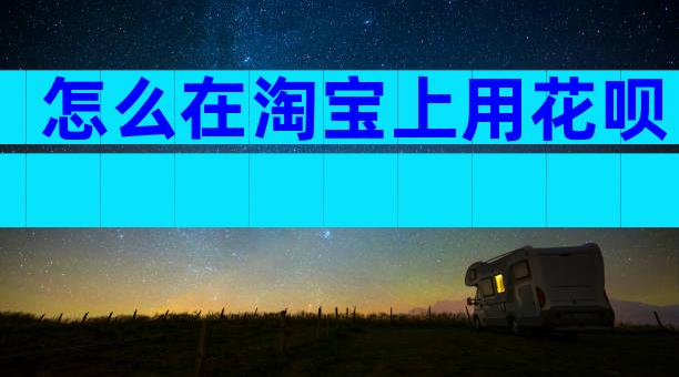 怎么在淘宝上用花呗