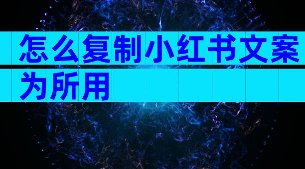怎么复制小红书文案为所用
