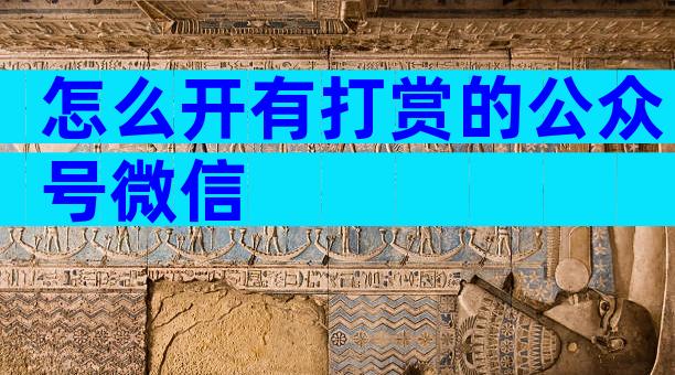怎么开有打赏的公众号微信