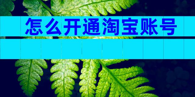 怎么开通淘宝账号
