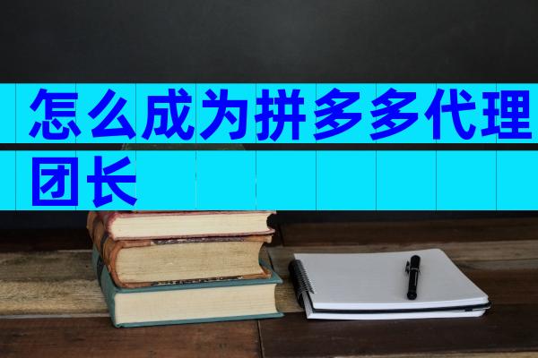 怎么成为拼多多代理团长