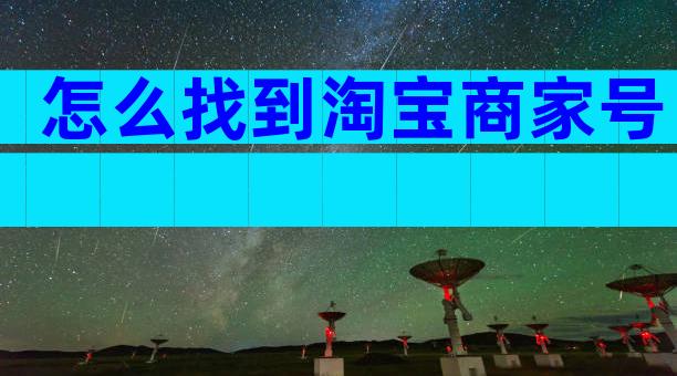 怎么找到淘宝商家号