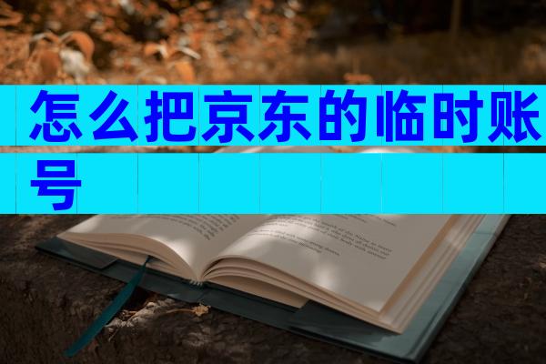 怎么把京东的临时账号