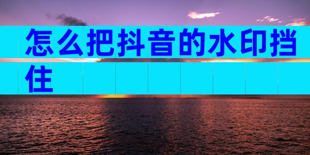 怎么把抖音的水印挡住