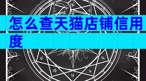 怎么查天猫店铺信用度