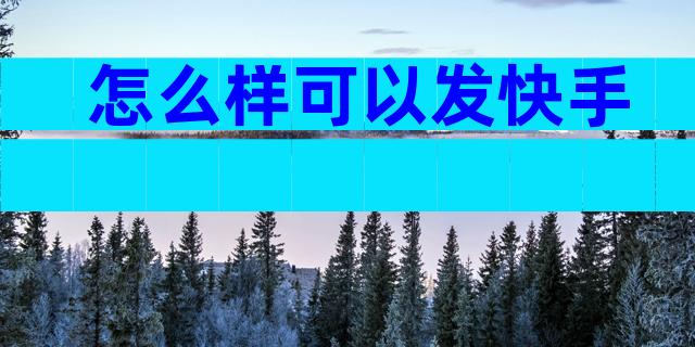 怎么样可以发快手