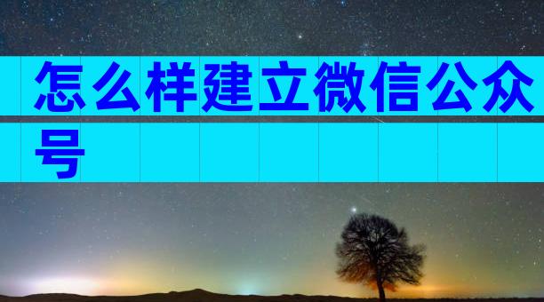 怎么样建立微信公众号