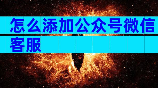 怎么添加公众号微信客服