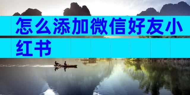 怎么添加微信好友小红书