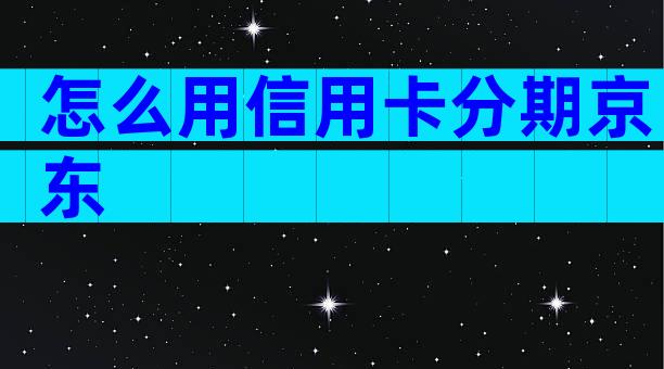 怎么用信用卡分期京东