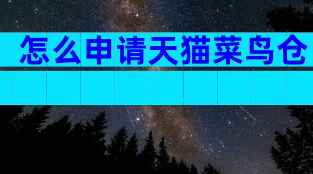 怎么申请天猫菜鸟仓