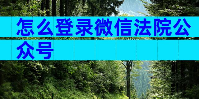 怎么登录微信法院公众号