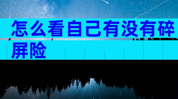 怎么看自己有没有碎屏险