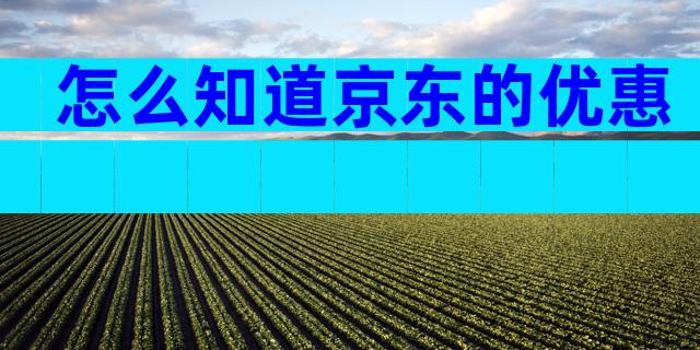 怎么知道京东的优惠
