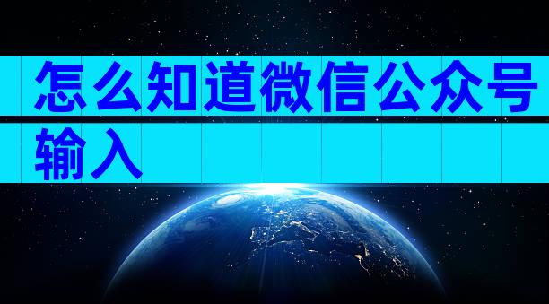 怎么知道微信公众号输入