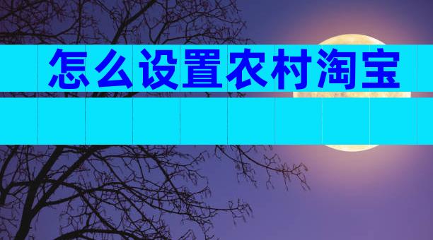 怎么设置农村淘宝